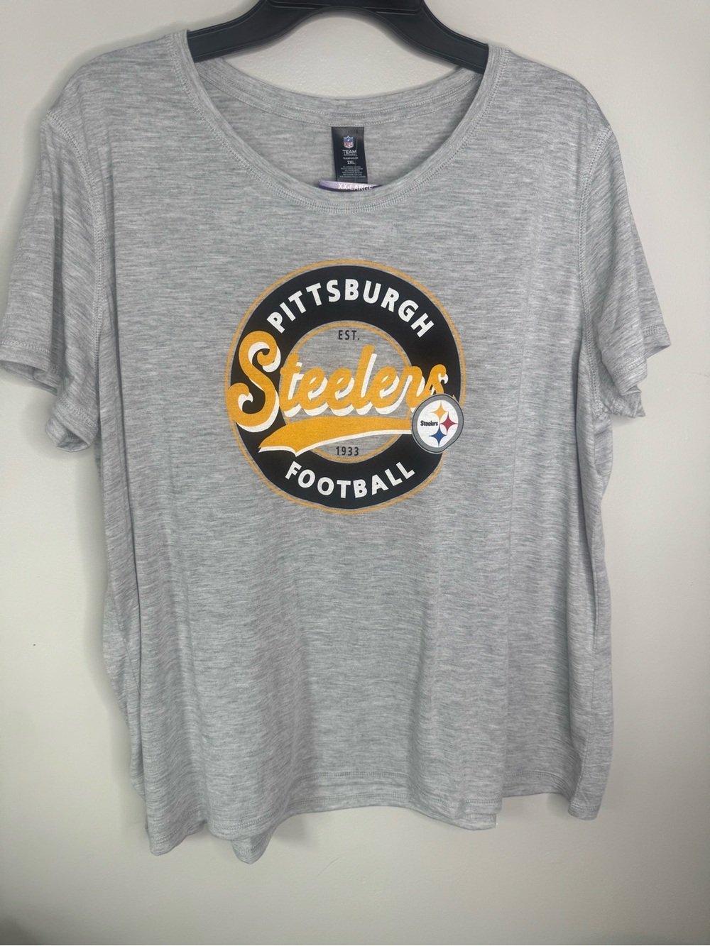 NFL Pittsburgh Steelers Gray Short-Sleeve Logo Tee